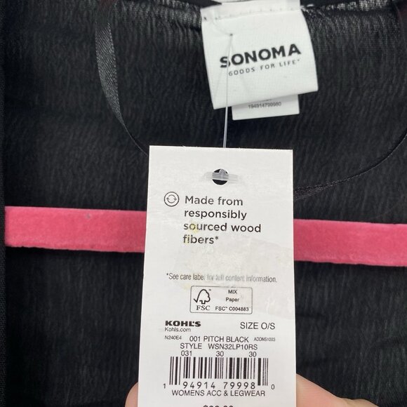 Sonoma Women’s Black Toe Front Ruana Viscose- One Size NWT - Picture 7 of 10